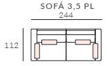Tecnico Sofa Adagio 3 y media plazas